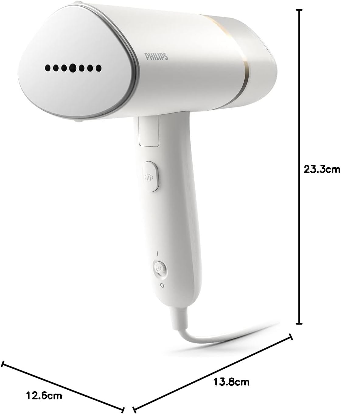 Tragbarer Dampfglätter – 1000 W, Kompakt und Faltbar, 120 ml Wassertank, konstante Dampfleistung 20 g/min, Kein Bügelbrett erforderlich, Weiß