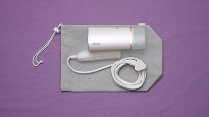 Tragbarer Dampfglätter – 1000 W, Kompakt und Faltbar, 120 ml Wassertank, konstante Dampfleistung 20 g/min, Kein Bügelbrett erforderlich, Weiß